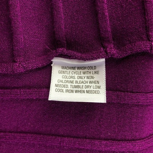 Style & Co Purple Long Sleeve Ribbed Top Knit V-Neck Wrapped Front Size S - Picture 7 of 7